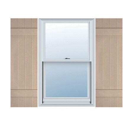 Ekena Millwork 14 in. W x 39 in. H Builders Edge, 2 Batten, Board-n-Batten Shutters, 023 - Wicker, PR 080140039023